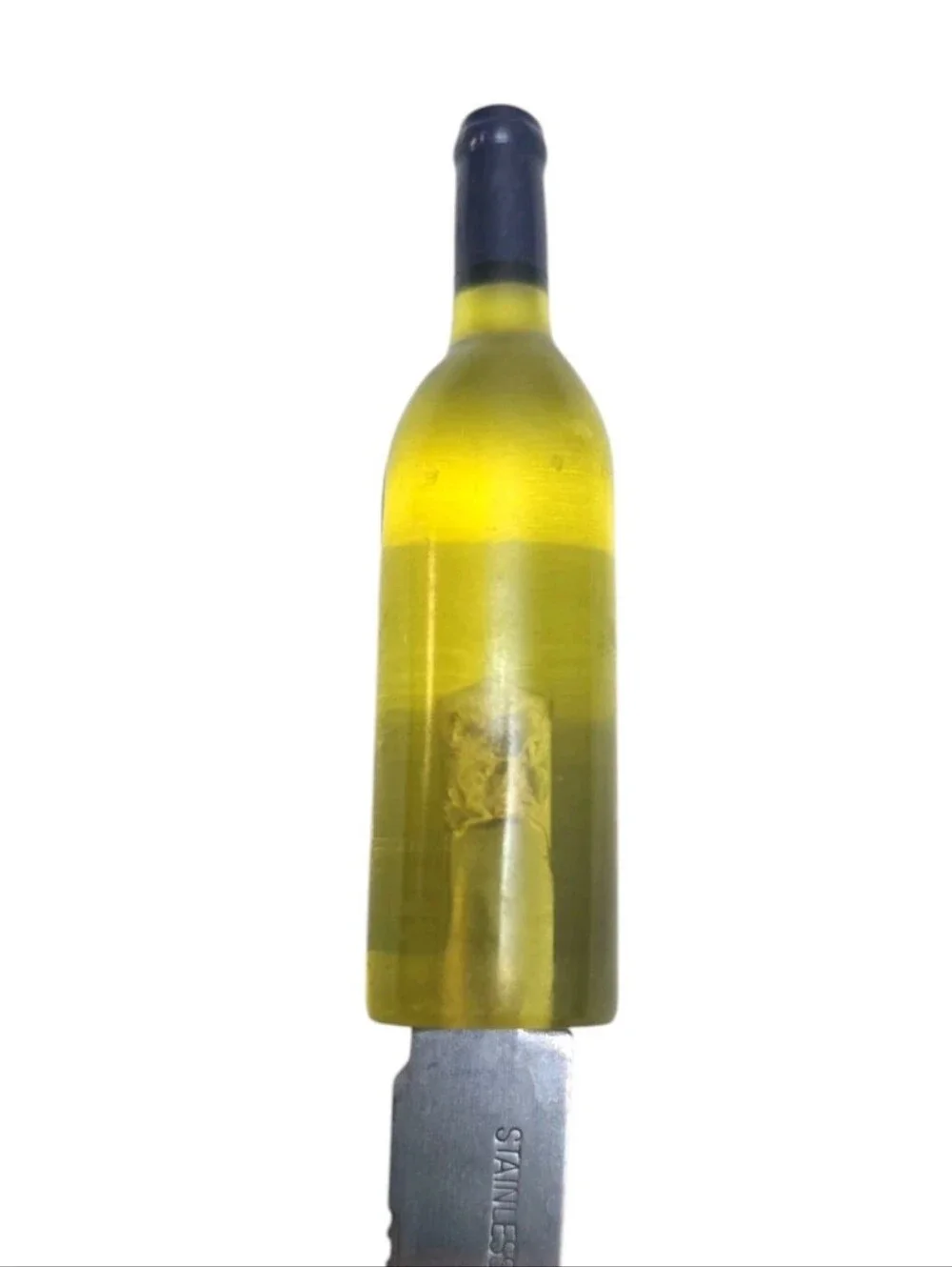 Vintage Cheese Knife Stainless Steel French Chateau de Seguin Wine Bottle Handle